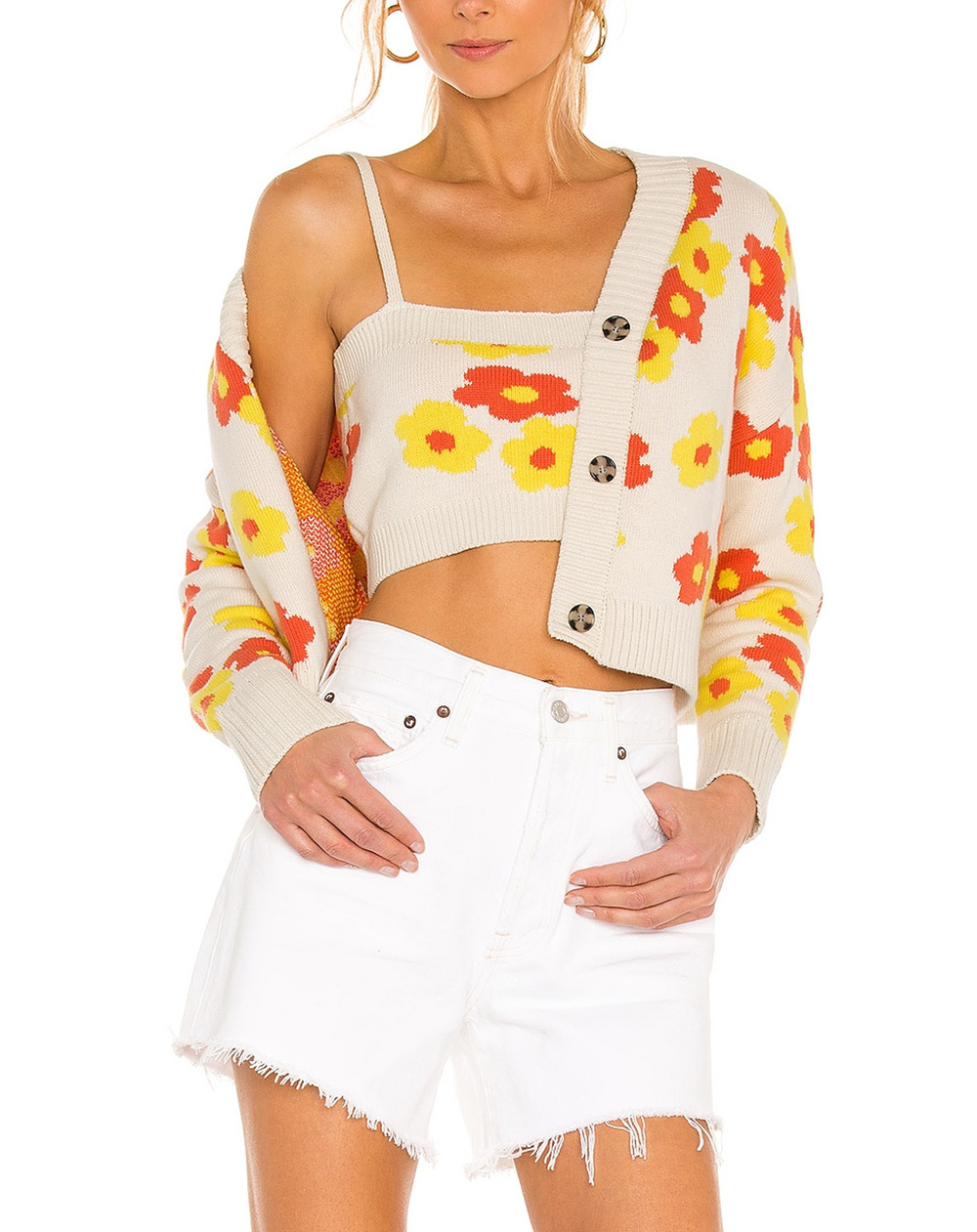 Callahan Floral Creme Meg Cardigan Set Size S